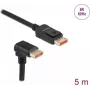 Kabel DisplayPort DeLOCK 8K 60 Hz 5 m wtyk prosty na wtyk 90° w dół