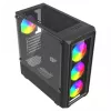 Obudowa PC Cube SAVIO Noctis Glass RGB — Czarny, ATX/Micro-ATX, 210×410×450 mm, 3×120 mm wentylatory z przodu