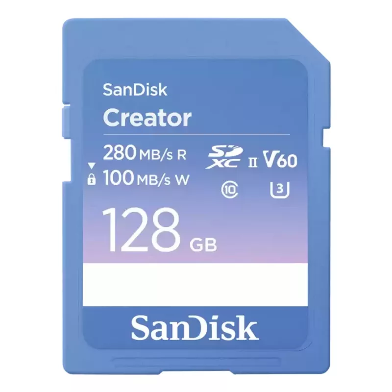 Karta pamięci SanDisk Creator SD UHS-II 128 GB, prędkość transferu do 280 MB/s
