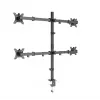 Uchwyt do monitorów Gembird MA-D4-01, zacisk biurkowy dla maks. 4 wyświetlaczy, 32 cale (81,3 cm), 40 kg, VESA 75x75–100x100, czarny