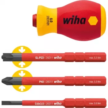 Rękojeść wkrętaka VDE Stubby Wiha SB28310101, średnica uchwytu 34 mm, izolowana