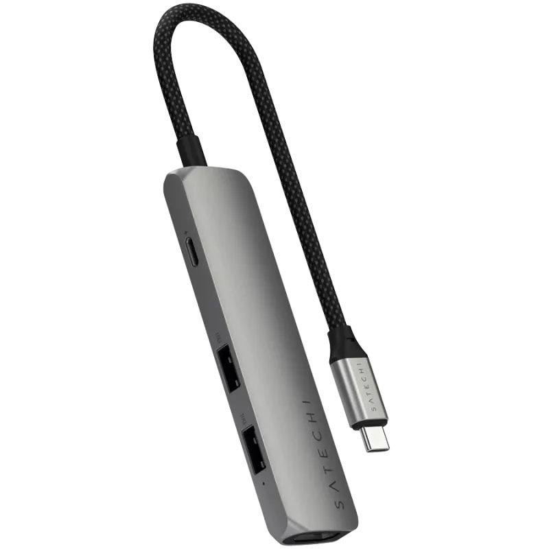 Satechi ST-P4SM koncentrator interfejsów USB Type-C 10000 Mbit/s Szary