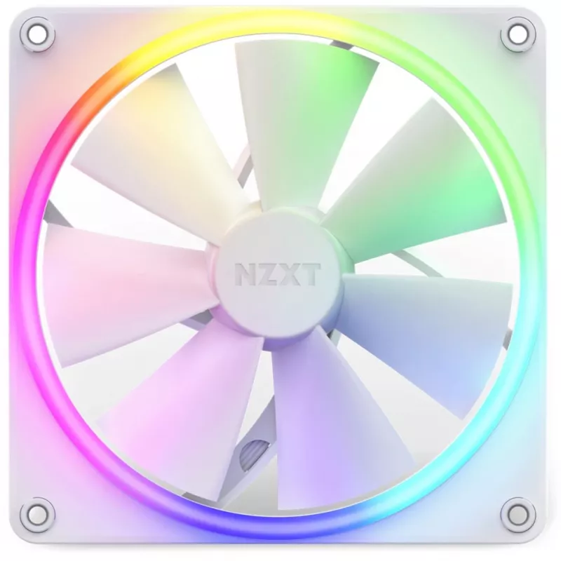 NZXT F140 RGB 140mm Biały Pojedynczy Wentylator