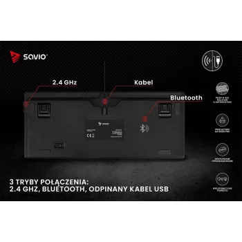 Savio Phenix SAVGK-RED Klawiatura Gaming USB RF Wireless Bluetooth QWERTY