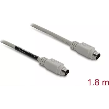 Kabel PS/2 DELOCK 87235 — 6‑pin Mini‑DIN na 6‑pin Mini‑DIN, 1,8 m, beżowy