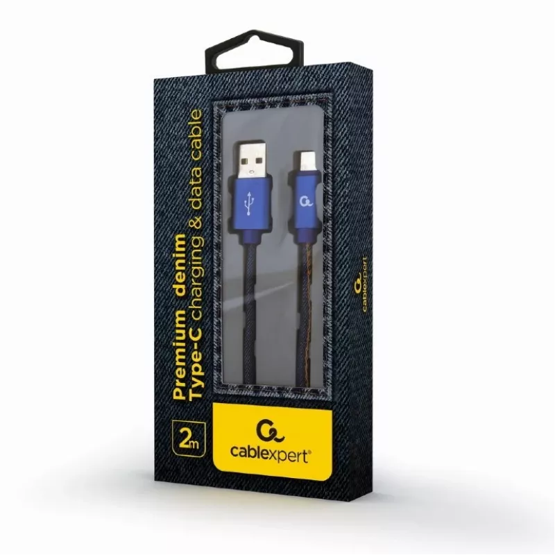 Kabel USB 2.0 GEMBIRD USB A na USB C 2 m, 0,48 Gbit/s, 2,1 A, niebieski