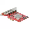 Karta Delock PCI Express x4 do 4 x zewnętrznych SuperSpeed USB 10 Gbps (USB 3.2 Gen 2) USB Type-A żeńskie - Adapter USB - PCIe 3.0 x4 - USB 3.2 Gen 2 x 4 (90481)