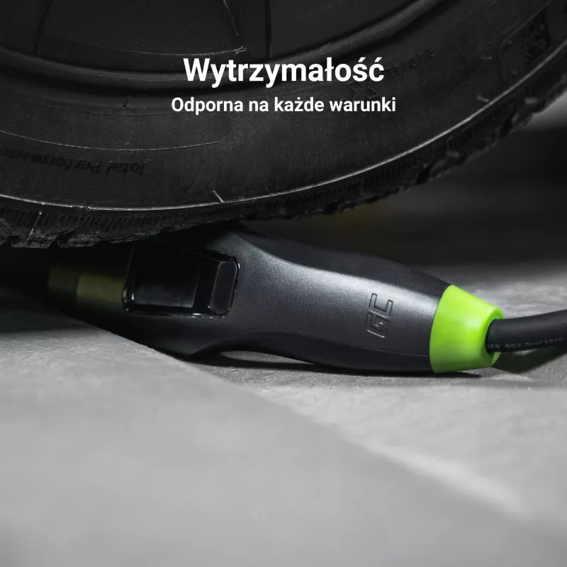 zielony Cell Habu EVGC01 Mobilna ładowarka EV do pojazdów elektrycznych 11 kW 7 m Type 2 CEE Wallbox Czarna