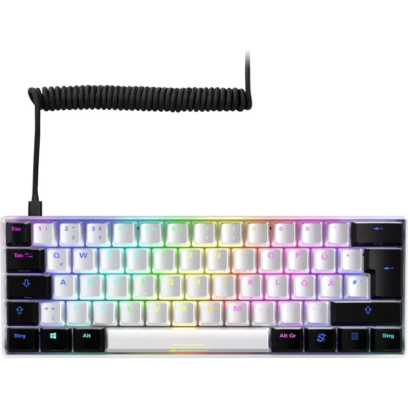 Klawiatura Sharkoon SGK50 S4 Gaming USB QWERTZ German biała podświetlenie RGB LED