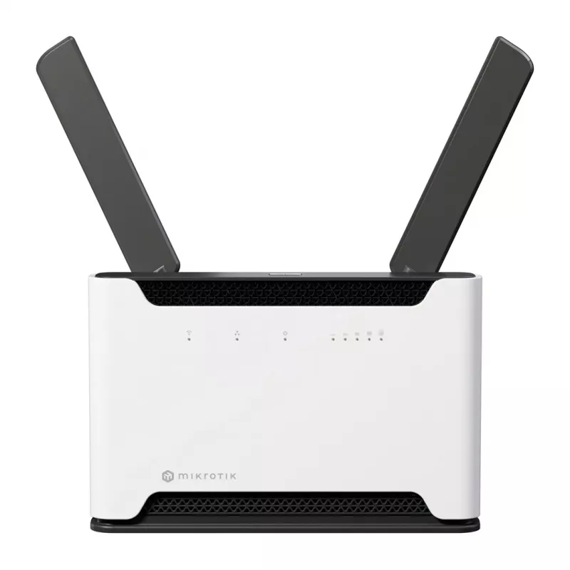 Router bezprzewodowy MikroTik Chateau PRO ax — dwupasmowy 2,4/5 GHz, 3548 Mbit/s, PoE, 5x LAN, 2 anteny zewnętrzne, szary/biały