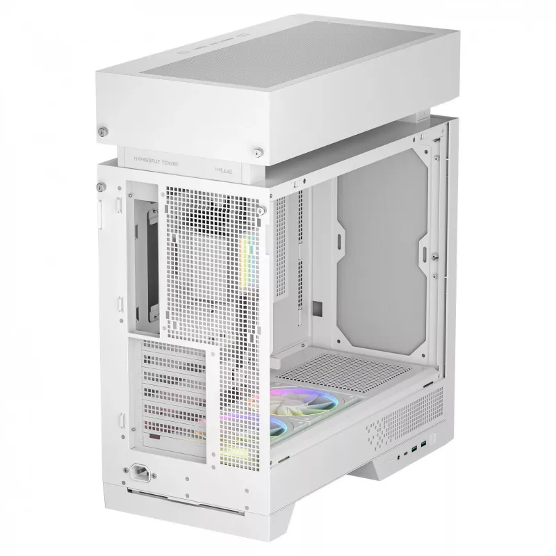 Obudowa komputera stacjonarnego DeepCool CL6600 WH — biała, obsługa zasilaczy ATX/PS2/SFX/SFX-L, przód 140 mm, góra/tył 120/140 mm, napędy 2.5 cala i 3.5 cala