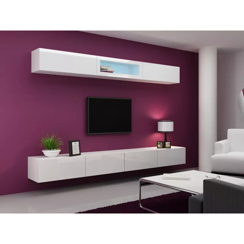 Cama zestaw mebli do salonu VIGO 12 biały/biały połysk