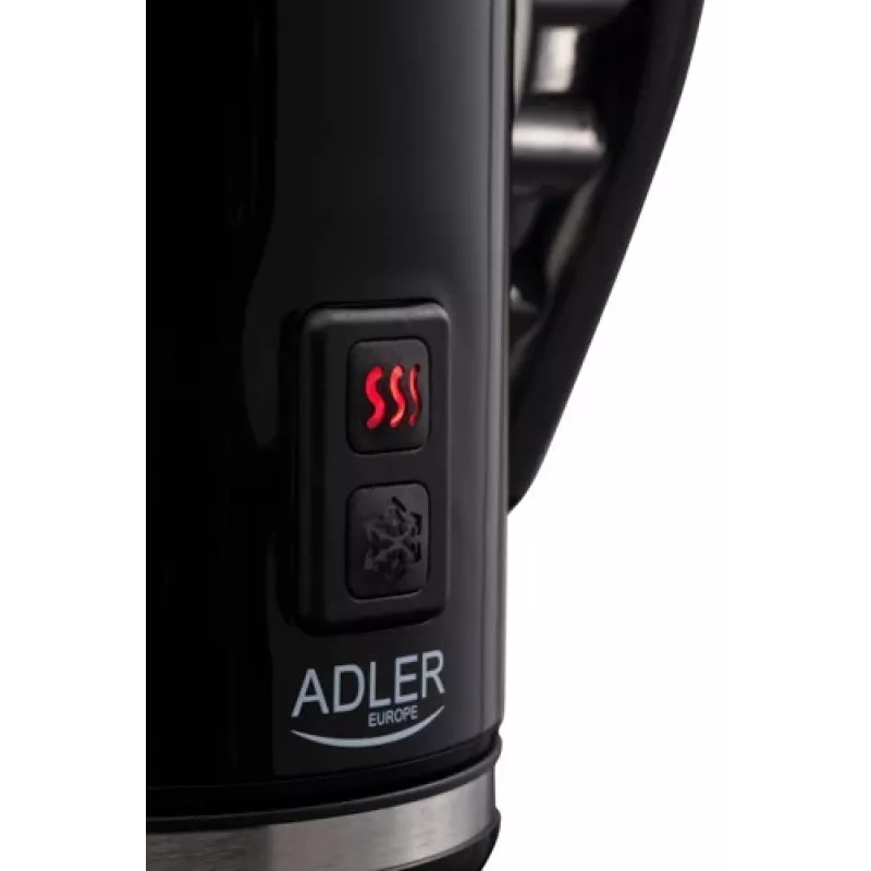Automatyczny spieniacz/podgrzewacz mleka Adler AD 4478 — misa ze stali nierdzewnej, pojemność 240 ml, 500 W, gorące i zimne