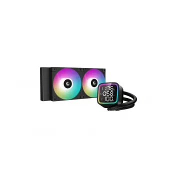 Wielofunkcyjna chłodnica cieczy do procesora DeepCool R-LD240-BKDMMN-G-1 240mm RGB, 2 wentylatory 120mm, PWM, rurki 41cm, radiator aluminiowy
