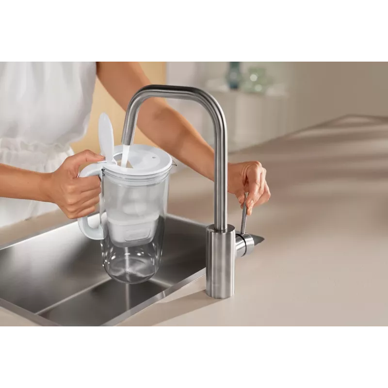 Dzbanek filtrujący wodę BRITA Glass+1 Maxtra Pro szary, 2,4 L całkowita / 1,5 L filtrowana, filtr Maxtra Pro PP