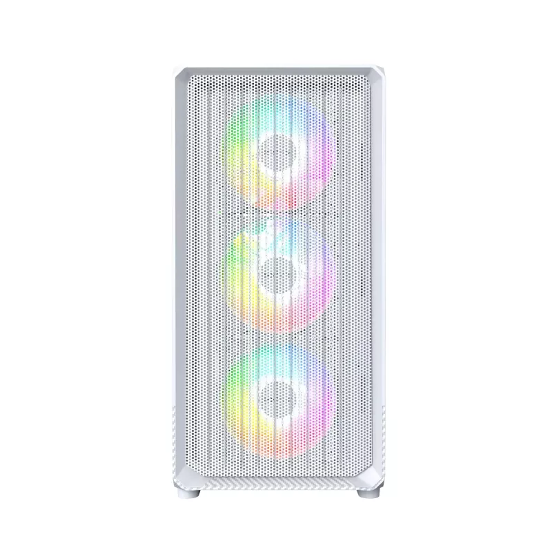 Obudowa PC Montech X5M (W) Micro Tower, biała — Micro-ATX/Mini-ITX, obsługa zasilacza ATX, 3x120 mm przód, 1x120 mm tył, 2 zatoki 3,5 cala, 4 zatoki 2,5 cala
