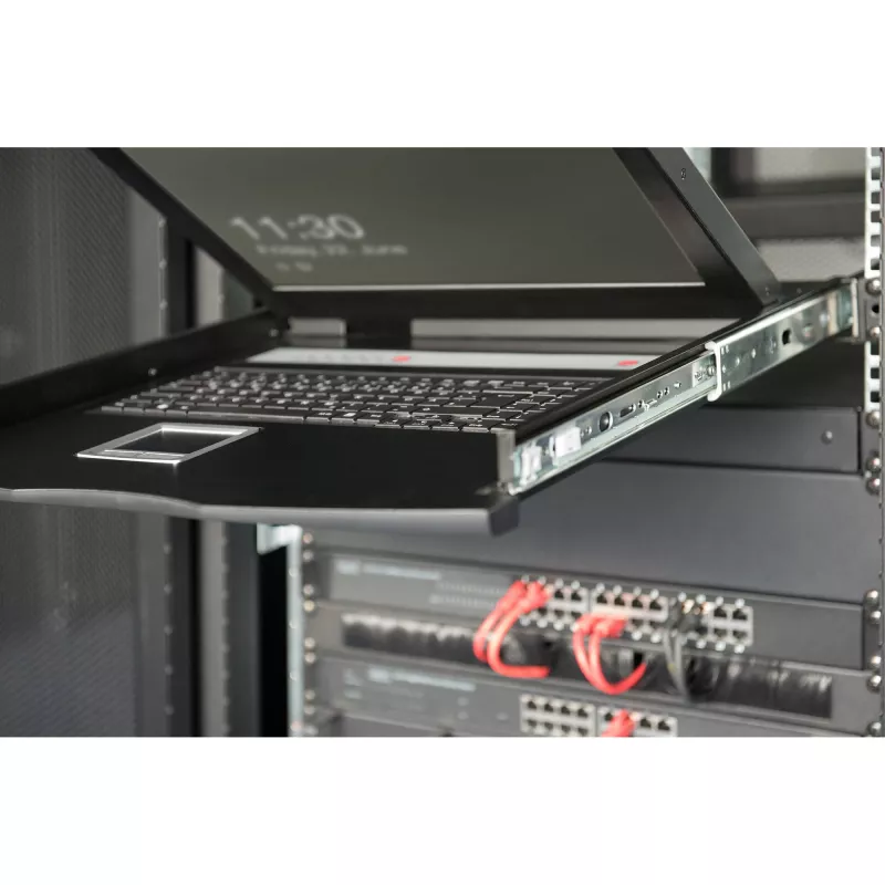 Digitus 19-calowa konsola KVM HD LCD z 16-portowym przełącznikiem HDMI i szwajcarską klawiaturą