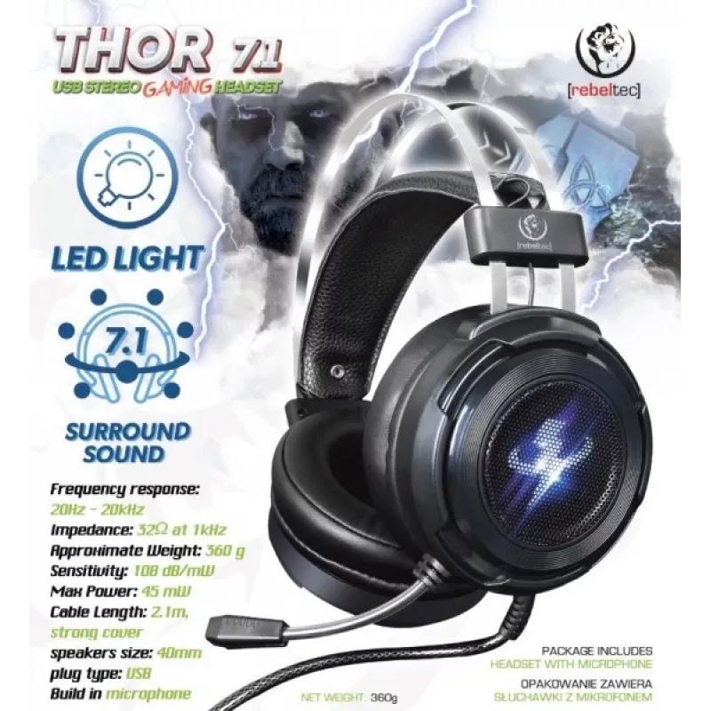 Słuchawki stereo Rebeltec THOR RBLSLU00042