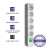 Listwa zasilająca Qoltec 50290 1,8 m, 5 gniazd AC, wewnętrzna, biała