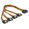 Kabel SATA DeLOCK 60157 0.3m SATA 15-pin 4 x SATA 15-pin Wielokolorowy
