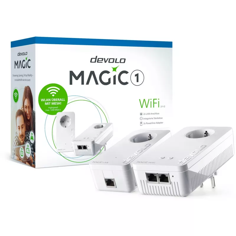 Magic 1 WiFi 2-1-2 Zestaw startowy, dwa adaptery Powerline