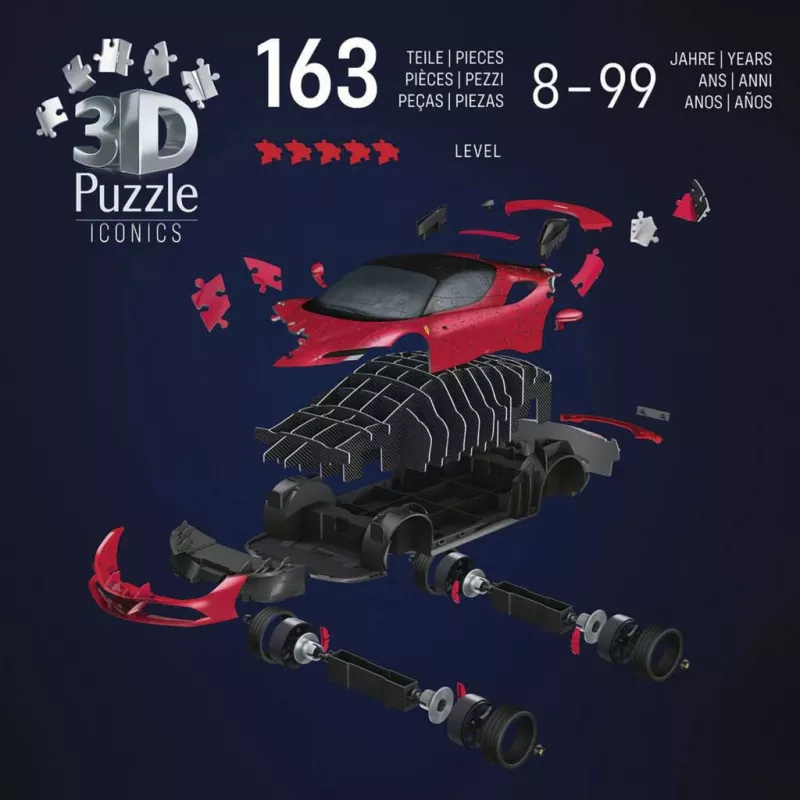 Puzzle 3D Ravensburger Iconics Ferrari SF90 Stradale – kolekcjonerski zestaw modelarski