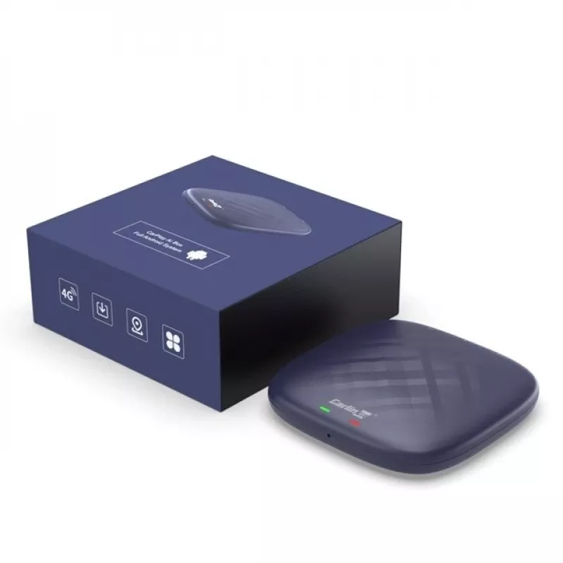 Adapter Wireless AI Box CARLINKIT z Android 13 - 8 GB + 128 GB do oryginalnych radioodtwarzaczy samochodowych z CarPlay, niebieski