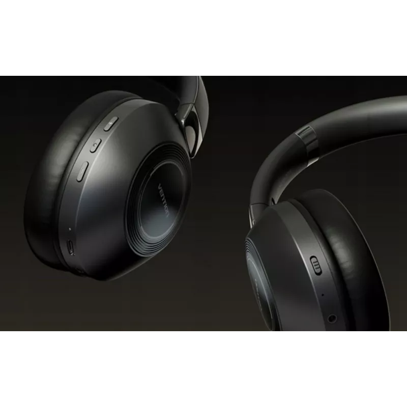 Zestaw słuchawkowy Vention NBBB0 SoundMate S11 — bezprzewodowe słuchawki nauszne Bluetooth 5.3, etui ładujące 400 mAh, do 20 godz., czarne