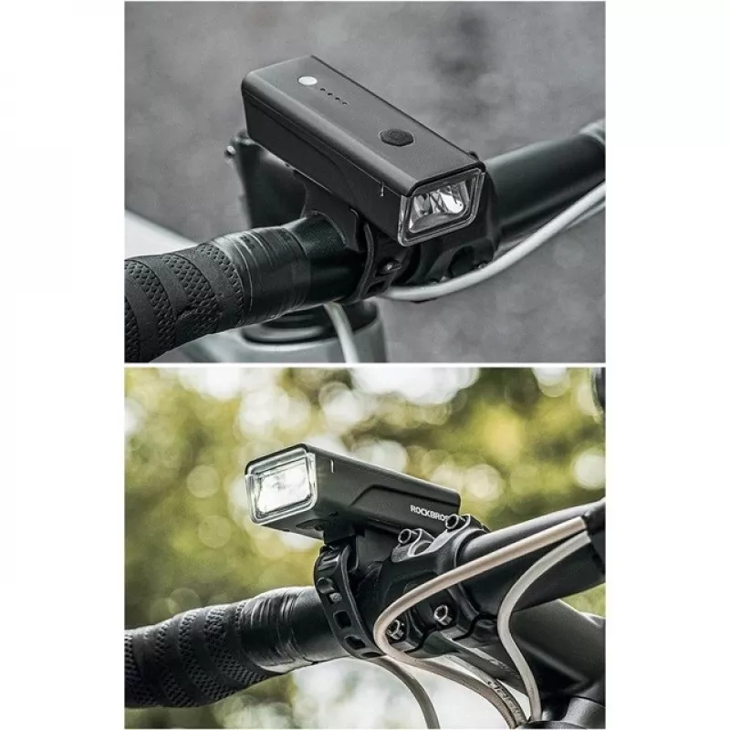 Lampka rowerowa Rockbros + kabel USB-C - USB-A 260 lm Czarny