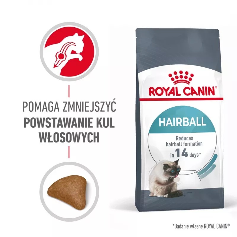 Sucha karma dla kota Royal Canin Hairball Care Adult 2 kg — kurczak, 34% białka, 15% tłuszczu