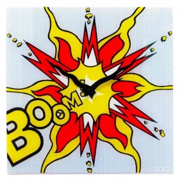 NeXtime klok 8173 Boom, 43x43 cm, ścienny, czerwony/żółty/biały
