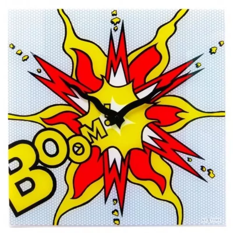 NeXtime klok 8173 Boom, 43x43 cm, ścienny, czerwony/żółty/biały