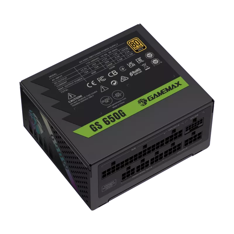 Zasilacz Gamemax, 80 PLUS, Gold | GS 650G | 650 W