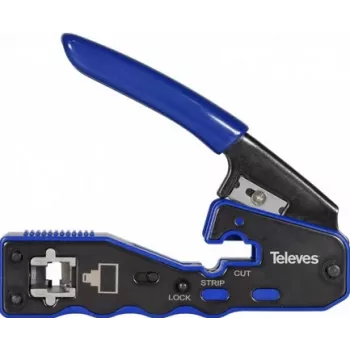 Zaciskarka Televes 209802 do złączy RJ45, automatyczne cięcie, model 37230