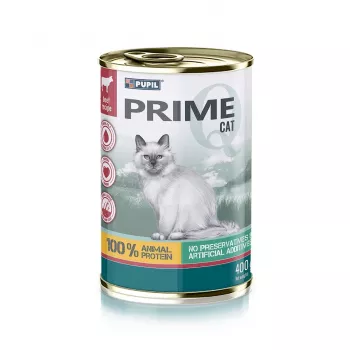 PUPIL Prime bogata w wołowinę i wątróbkę - mokra karma dla kota - 400g