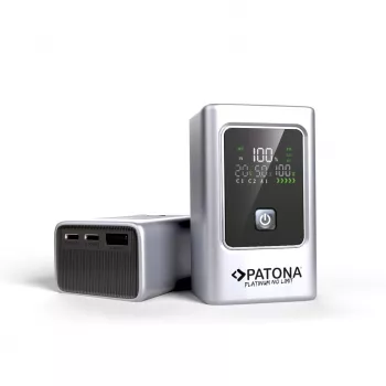 PATONA Platinum Powerbank Luxury One PD35 | 10000mAh | PD 35W | USB-C + USB-A Srebrny, Czarny