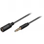 Wentronic Goobay Kabel przedłużający jack 3,5 mm, czarny, 1,5 m - wtyk jack 3,5 mm (4-pin, stereo) > gniazdo jack 3,5 mm (4-pin, stereo) (62478)