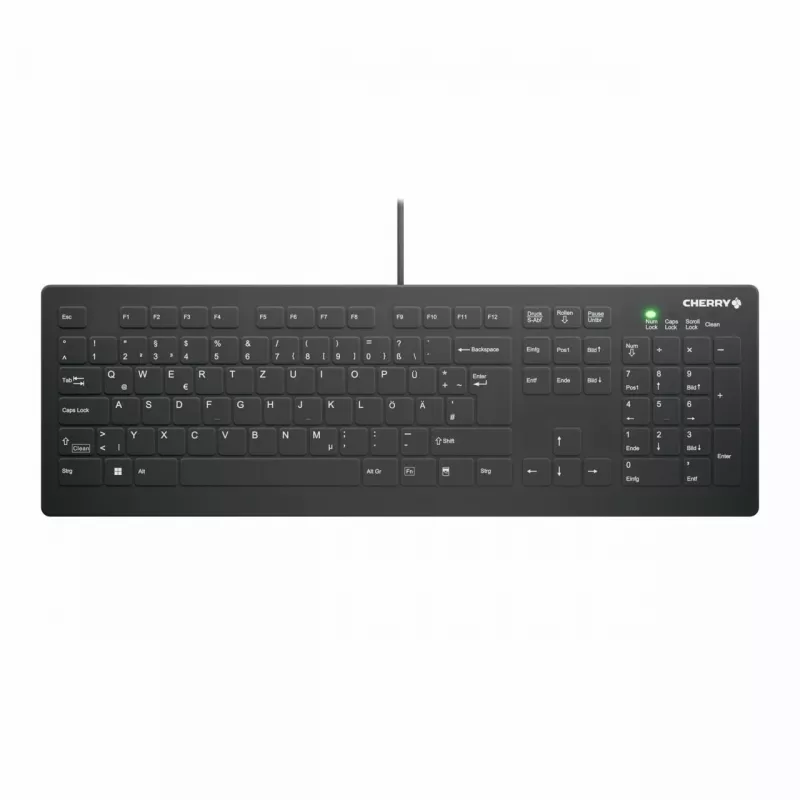 Klawiatura CHERRY AK-C8112 Medical USB QWERTZ Niemiecka Czarno-Biała Pełnowymiarowa