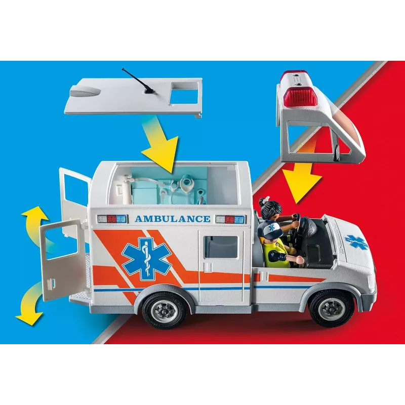 Zabawkowa karetka PLAYMOBIL 71232 — wielokolorowa, dla dzieci 4–10 lat, bateria AAA