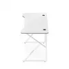Biurko gamingowe huzaro Hero 1.6 biały — prosty blat MDF/węglowy 1200×600 mm, metalowa rama, wysokość 750 mm