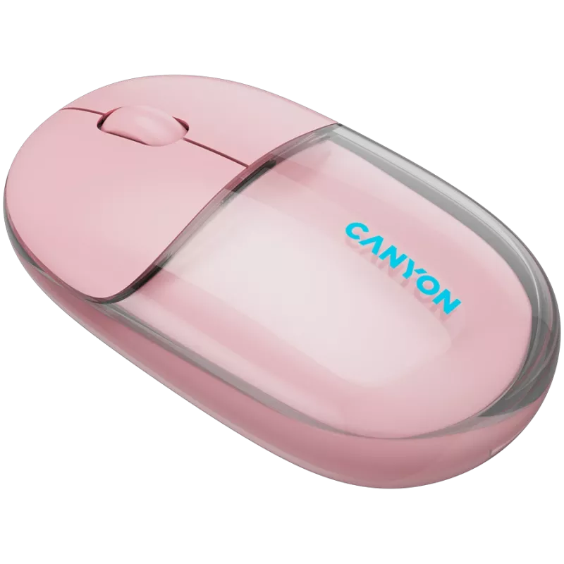 Mysz CANYON OnClick 24 BT/ Bezprzewodowa Przezroczysta/Różowa