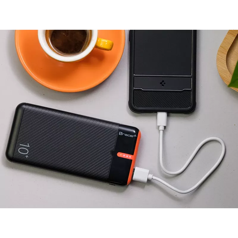 PowerBank EnerGo 10000mAh czarno-pomarańczowy