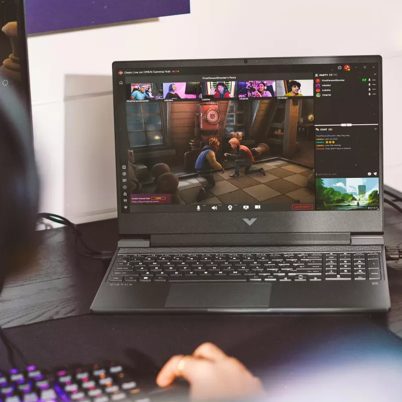 Laptop HP Victus 15-fb3040nw — 15,6 cala FHD 144 Hz, AMD Ryzen 7 7445HS, 16 GB DDR4 3200 MHz, 512 GB SSD, NVIDIA GeForce RTX 4050 6 GB, FreeDOS, klawiatura angielska