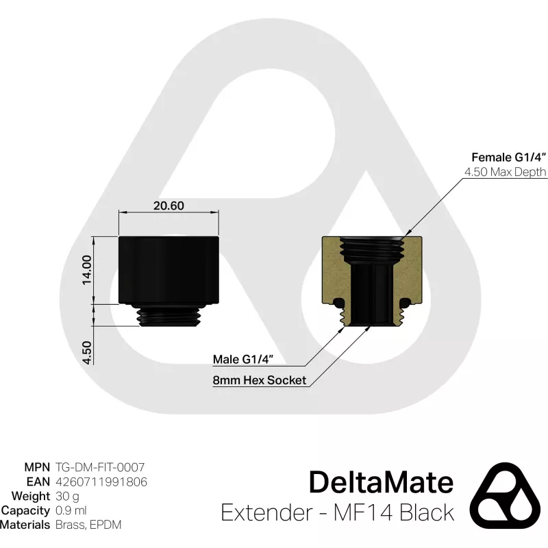 Thermal Grizzly DeltaMate Extender - MF14 czarny (TG-DM-FIT-0007)