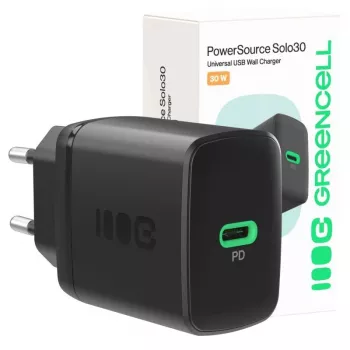 Zasilacz zielony Cell PowerSource Solo30 30W Czarny — ładowarka jednoportowa USB-C