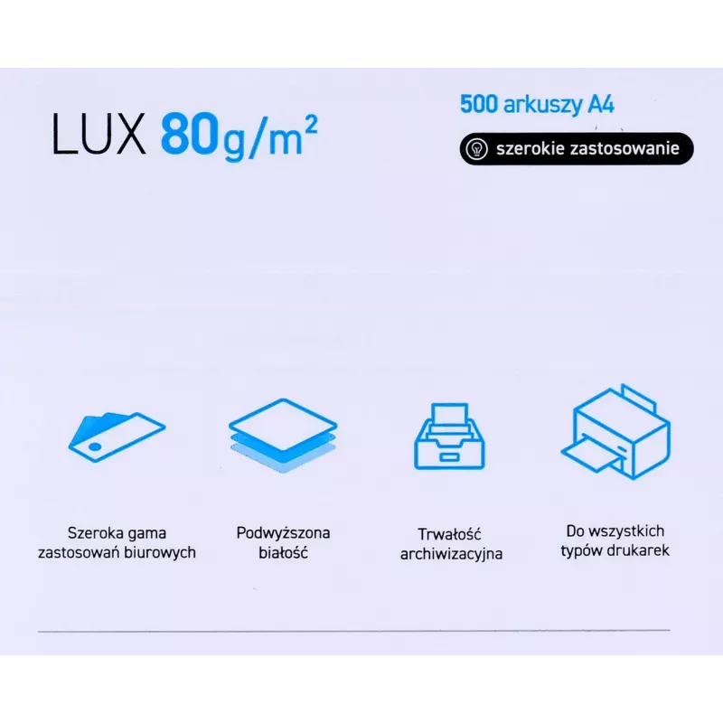 Papier ksero biurowy POLLUX (A4; 80g/m²; 500 arkuszy; biały, matowy)