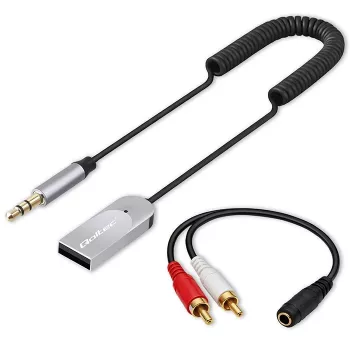 Bezprzewodowy adapter odbiornika audio QOLTEC HiFi BT6.0 2xRC – Odbiornik audio Bluetooth do głośników i radia samochodowego