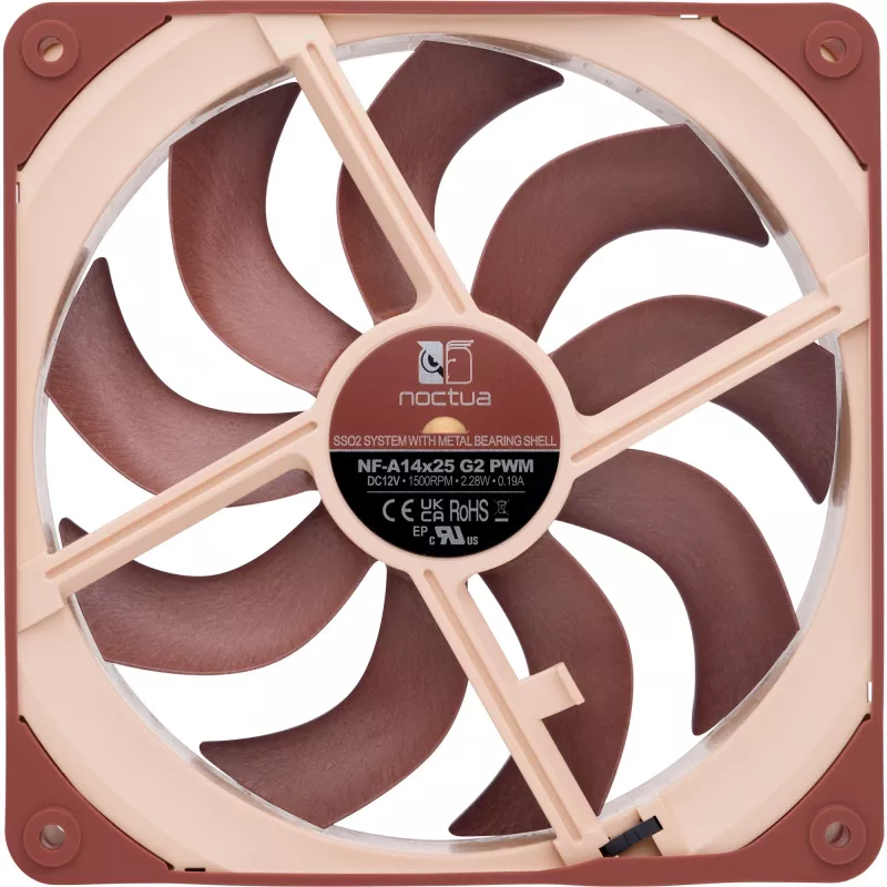 Wentylator Noctua NF-A14x25 G2 PWM 140 mm 1500 obr./min łożysko SSO2 4-pin PWM Beżowy