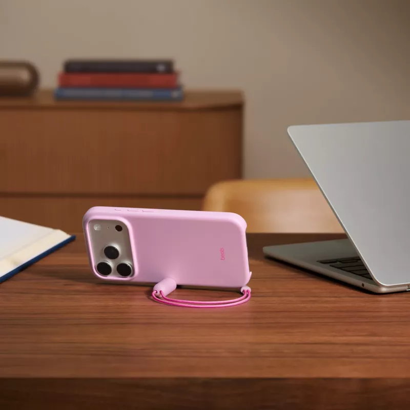 Etui z podstawką Apple Beats iPhone 17 Pro MagSafe Camera Control różowe