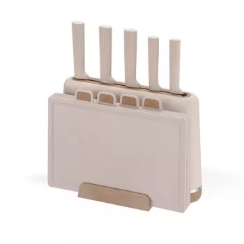 Maestro MR-1412-BEIGE zestaw noży z blokiem + zestaw desek do krojenia Beżowy